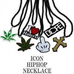 OL-2192 PLATE NECKLACE HOP ICON