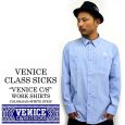 VENICE CLASS SICKS ヴェニス クラシックス VENICE C/S ワークシャツ ブルーストライプ