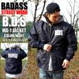 BADASS バダスMA-1 B.D.Sロゴ メンズ ジャケット ネイビー