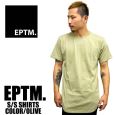 EPTM エピトミ 半袖Ｔシャツ ロング丈 無地 ラウンド型 メンズビンテージオリーブ