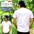 VIOLA RUMORE ヴィオラ・ルモーレ ヴィオラ Tシャツ メンズ 半袖 ＶネックヘンリーTシャツ ピンク 61315