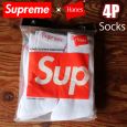 Supreme~Hanes Crew Socks Vv[ wCY 4P\bNX@zCg